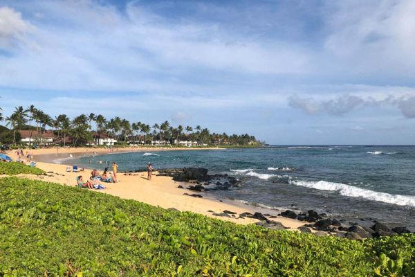 Poipu Beach at Sheraton Hotel on Kauai