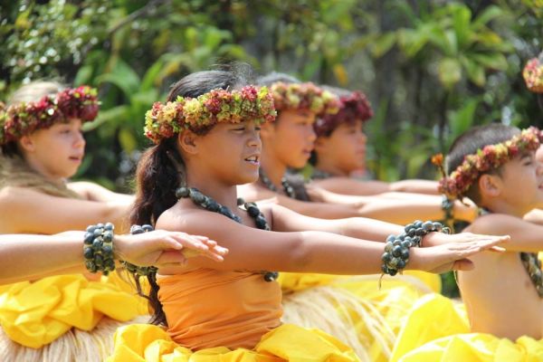 Keiki o Hālau o Kekuhi perform hula at the 2013 Hawaiian Cultural Festival