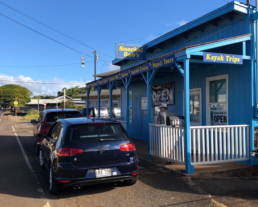 Snorkel Bob's rental shop in Koloa Kauai